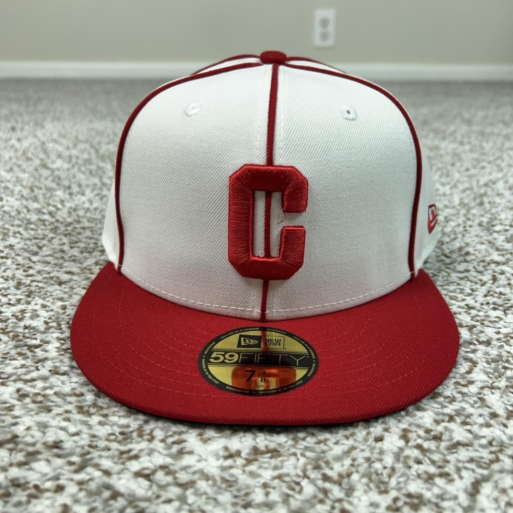 Pittsburgh Crawfords Mens Hat Fitted 7 1/8 Red New Era 59Fifty Negro Leagues